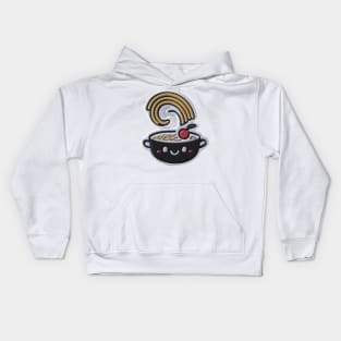 Cute black ramen noodles bowl Kids Hoodie